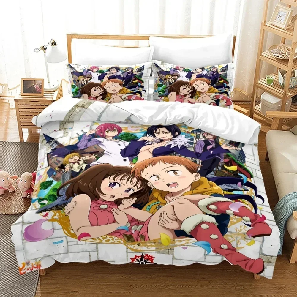 Linen Duvet Cover - Conjunto de Cama Estampado Anime Seven