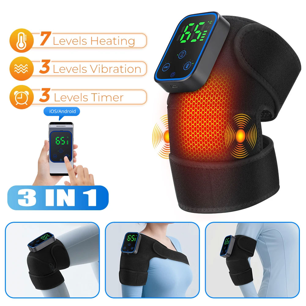 Heated Pad Electric - 3-em-1 joelho massageador app controle grafeno