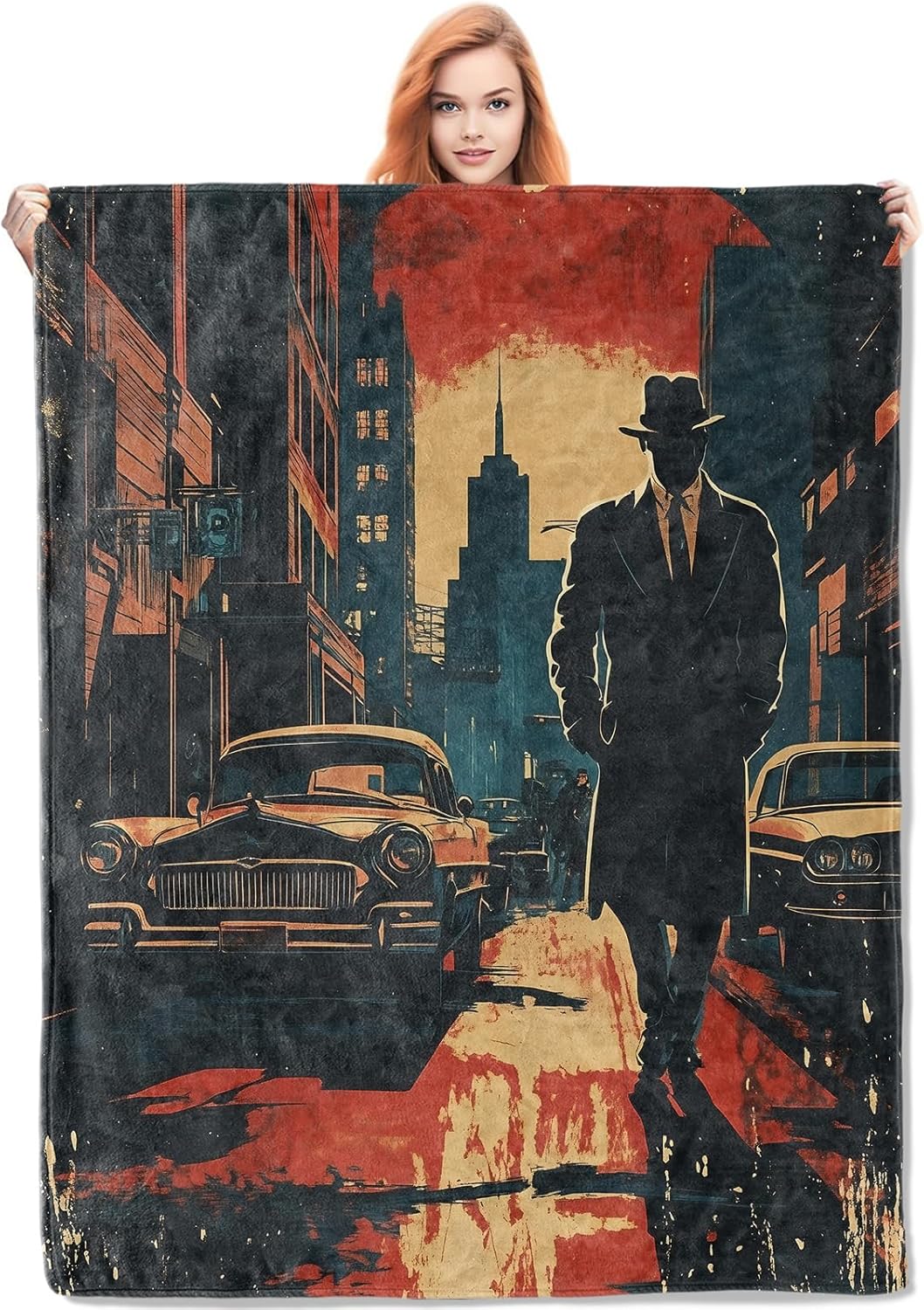 Quality Home Textiles - Noir detetive cobertor presentes para mulheres