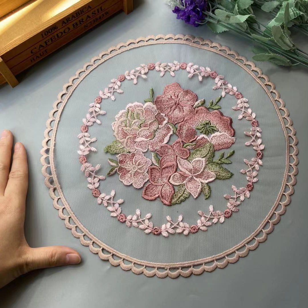 28*28 cm rosa renda flor apliq - Home Textiles Towel avaliação e preço