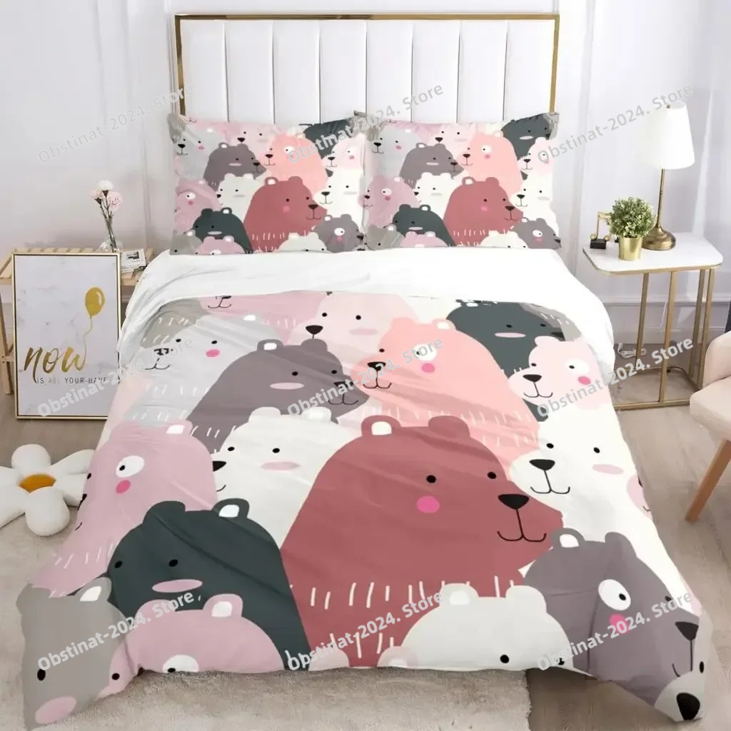 Animais dos desenhos animados  - Linen Duvet Cover avaliação e preço