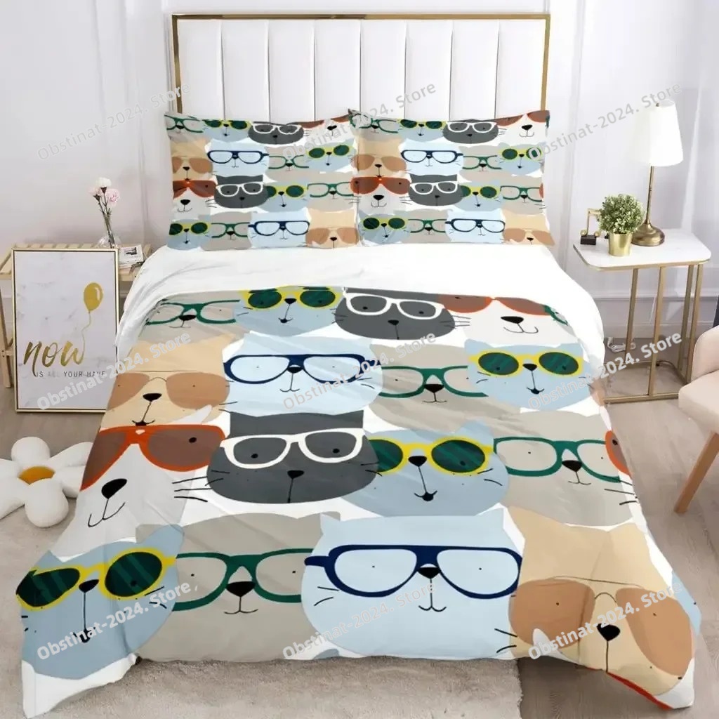 Animais dos desenhos animados  - Linen Duvet Cover avaliação e preço