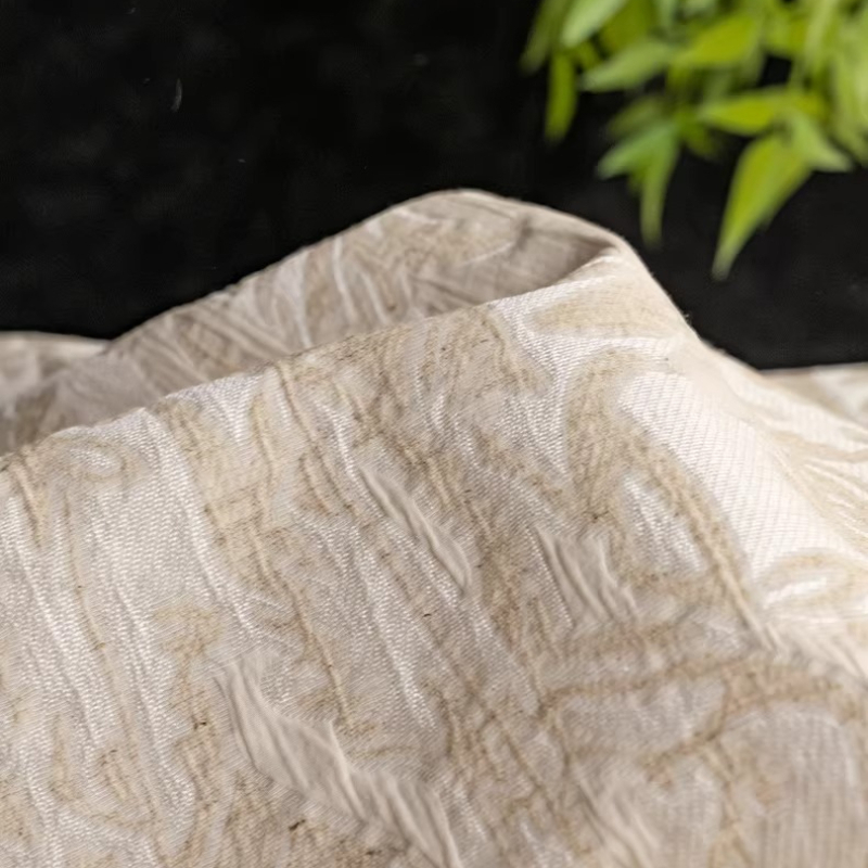 Tecido Jacquard de Linho Bege  - Home Textiles Design avaliação e preço