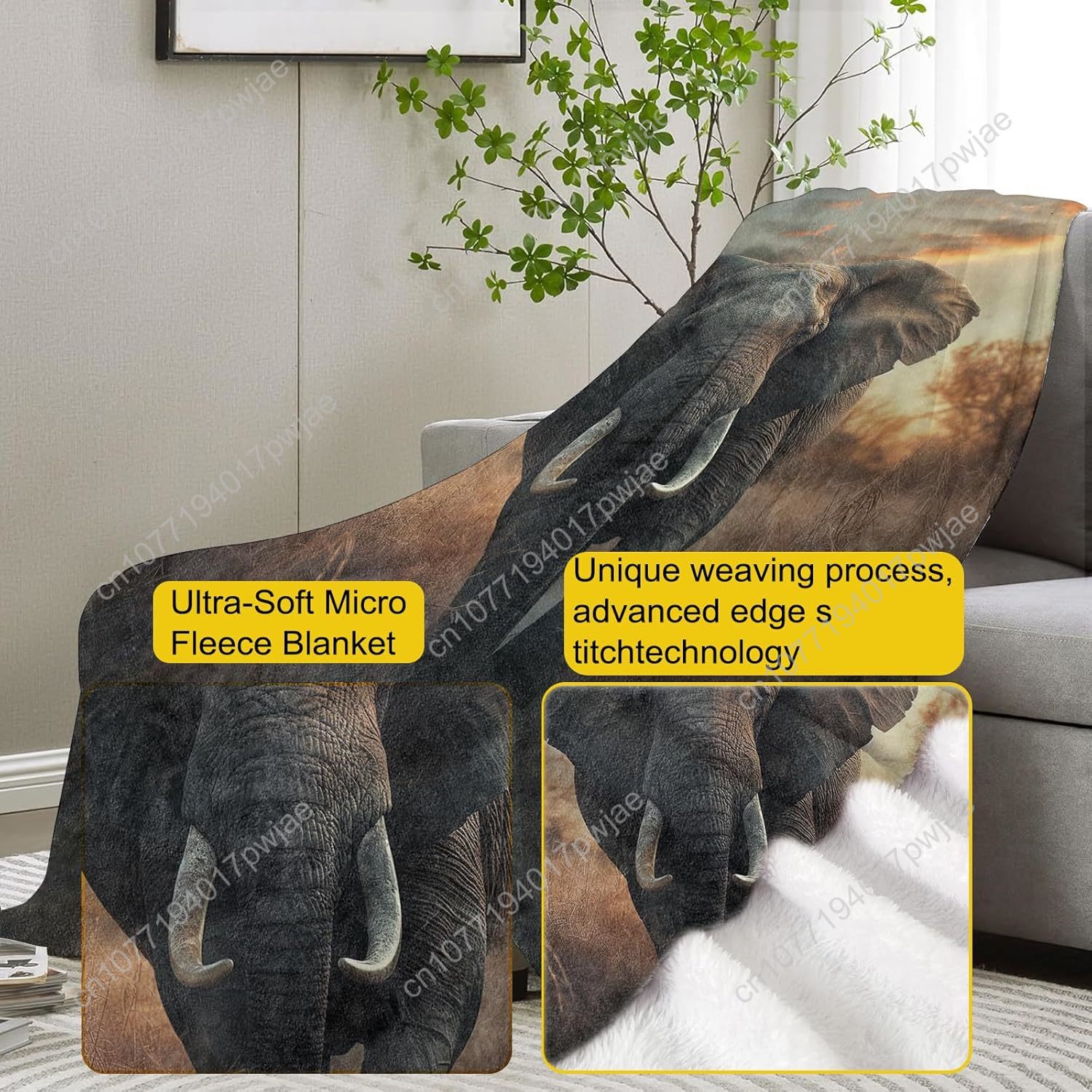 Cobertor de lã de elefante, ce - Quality Home Textiles avaliação e preço