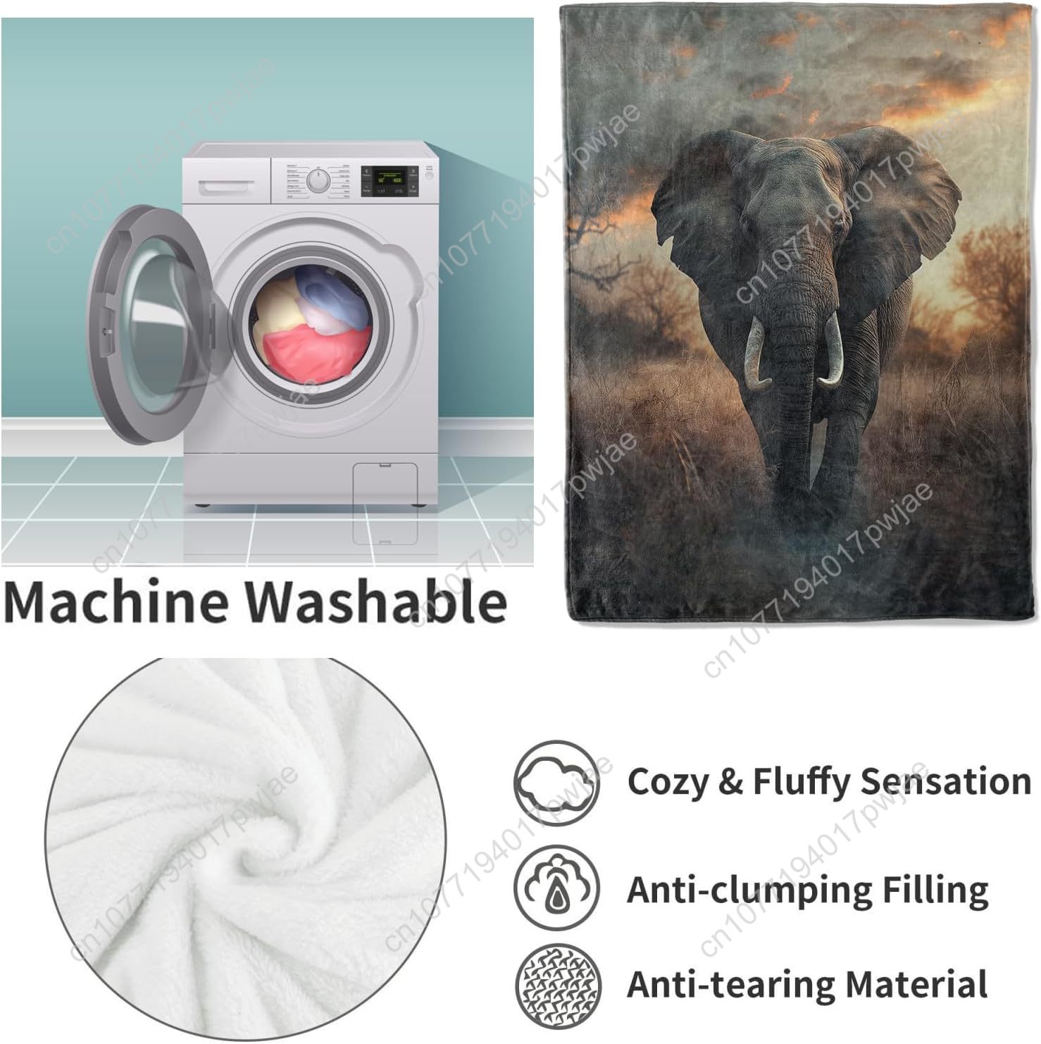 Cobertor de lã de elefante, ce - Quality Home Textiles avaliação e preço