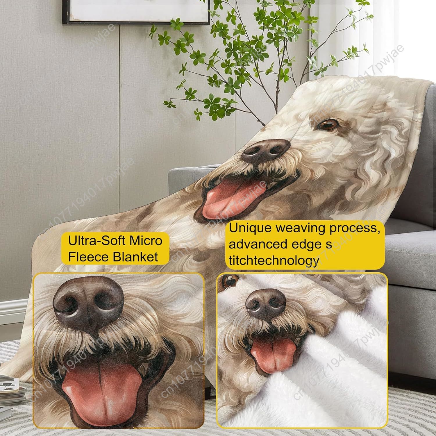 Cobertor de retrato de poodle  - Home Textiles Design avaliação e preço